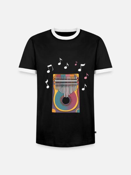Idiophon Kalimba Geschenk - Männer Kontrast-T-Shirt - Schwarz/Weiß