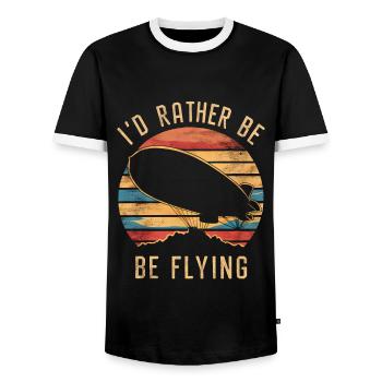 Luftschiff Zeppelin Geschenk - Männer Kontrast-T-Shirt - Schwarz/Weiß - Vorne - AI Model Female 172 light (172cm) & AI Model Male 178 light (178cm)