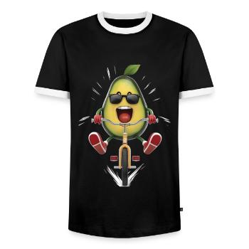 Avocado Radfahren auf dem Fahrrad Geschenk - Männer Kontrast-T-Shirt - Schwarz/Weiß - Vorne - AI Model Female 172 light (172cm) & AI Model Male 178 light (178cm)