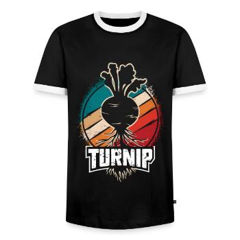 Vintage Rübe liebt Rübe Geschenk - Männer Kontrast-T-Shirt - Schwarz/Weiß - Vorne - AI Model Female 172 light (172cm) & AI Model Male 178 light (178cm)
