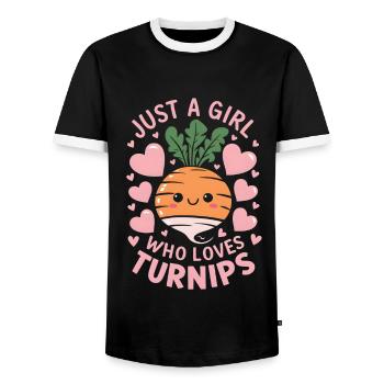 Vintage Rübe liebt Rübe Geschenk - Männer Kontrast-T-Shirt - Schwarz/Weiß - Vorne - AI Model Female 172 light (172cm) & AI Model Male 178 light (178cm)