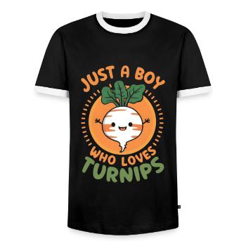Vintage Rübe liebt Rübe Geschenk - Männer Kontrast-T-Shirt - Schwarz/Weiß - Vorne - AI Model Female 172 light (172cm) & AI Model Male 178 light (178cm)