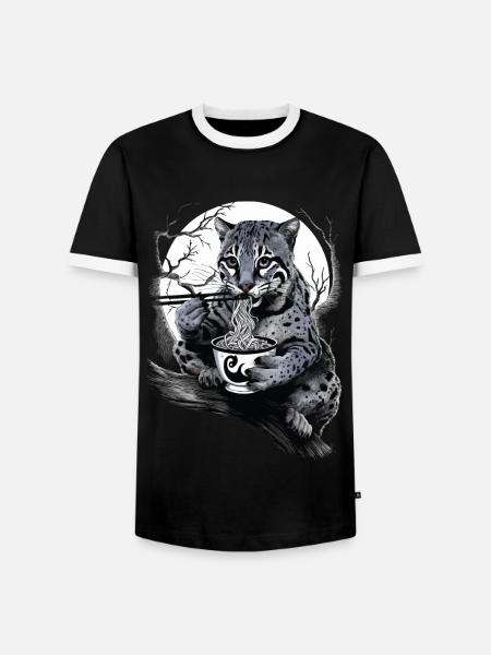 Ozelot - Männer Kontrast-T-Shirt - Schwarz/Weiß