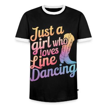 Danse en ligne Danseurs - T-shirt contrasté Homme - noir/blanc - Devant - AI Model Female 172 light (172cm) & AI Model Male 178 light (178cm)