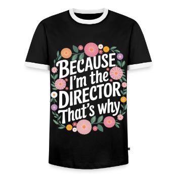 Filmmaker Film Director Cinematographer Film - Men's Ringer Shirt - black/white - Front - AI Model Female 172 light (172cm) & AI Model Male 178 light (178cm)