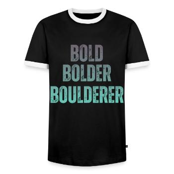 Bloc Bold Bolder Boulderer - T-shirt contrasté Homme - noir/blanc - Devant - AI Model Female 172 light (172cm) & AI Model Male 178 light (178cm)