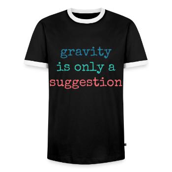 Schwerkraft Ist Nur Ein Vorschlag Boulderer - Männer Kontrast-T-Shirt - Schwarz/Weiß - Vorne - AI Model Female 172 light (172cm) & AI Model Male 178 light (178cm)