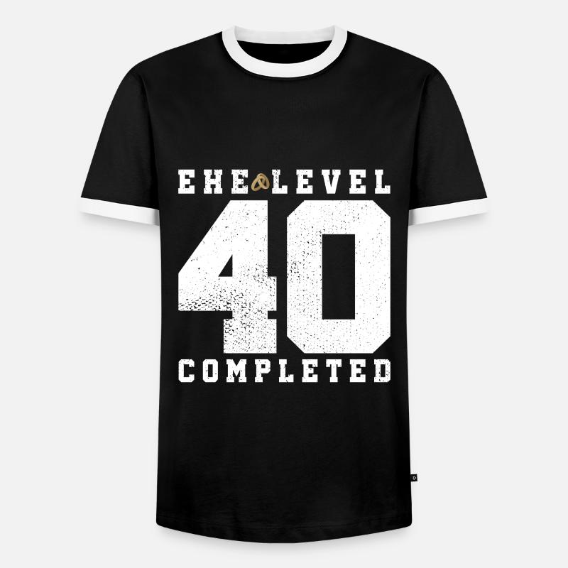 Ehe Level 40 Completed - Männer Kontrast-T-Shirt - Schwarz/Weiß