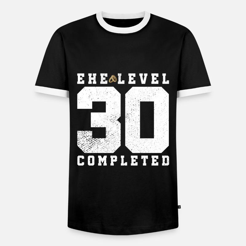 Ehe Level 30 Completed - Männer Kontrast-T-Shirt - Schwarz/Weiß