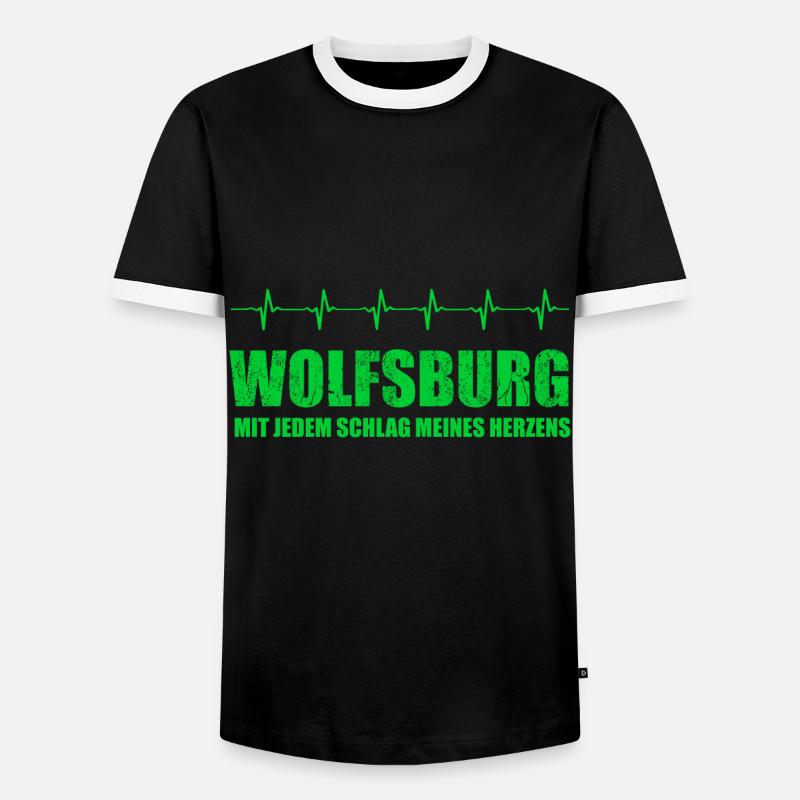 WOLFSBURG-Geschenk - Männer Kontrast-T-Shirt - Schwarz/Weiß
