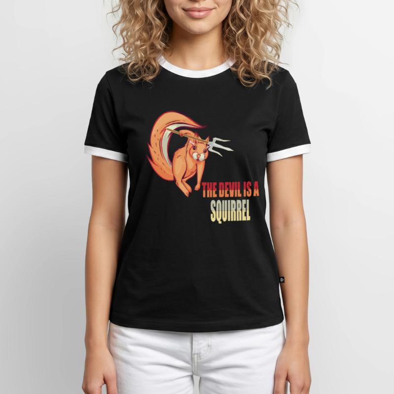 The devil is a squirrel, Devil Squirrel Men's Ringer Shirt