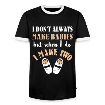 Je ne fais pas toujours des bébés hilarants pendant la grossesse Ann - T-shirt contrasté Homme - noir/blanc - Devant - AI Model Female 172 light (172cm) & AI Model Male 178 light (178cm)