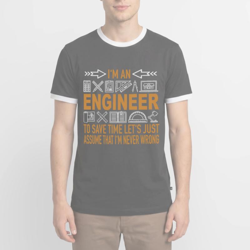 Engineer Save Time Never Wrong IT knowledge Men's Ringer Shirt