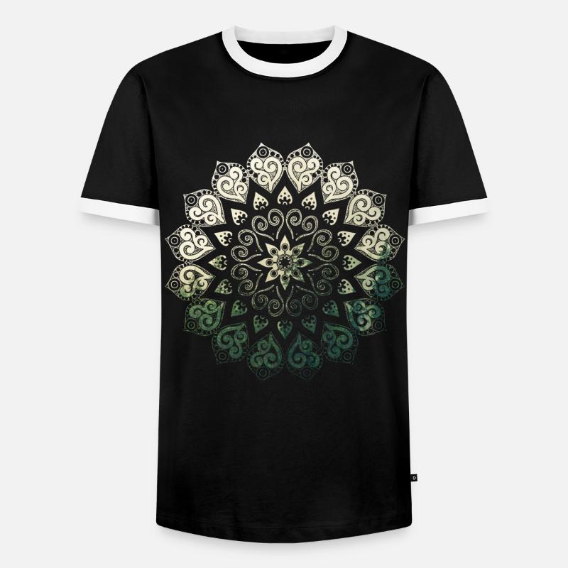 Mandala - Men's Ringer Shirt - black/white