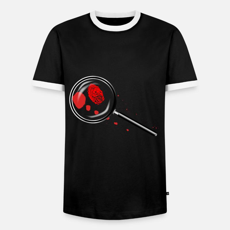 Detectives Magnifying Glass - Men's Ringer Shirt - black/white