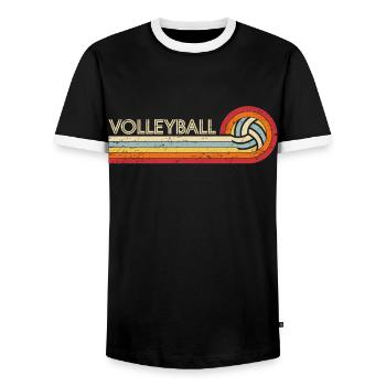 Volleyball Retro Cool Vintage Teens Erwachsene Volleyb - Männer Kontrast-T-Shirt - Schwarz/Weiß - Vorne - AI Model Female 172 light (172cm) & AI Model Male 178 light (178cm)