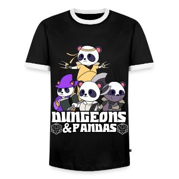 Adventure RPG Dice Fantasy Gift - Men's Ringer Shirt - black/white - Front - AI Model Female 172 light (172cm) & AI Model Male 178 light (178cm)