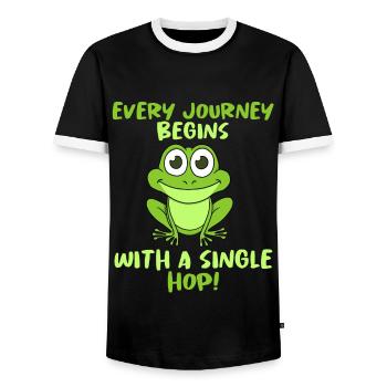 Grenouille - T-shirt contrasté Homme - noir/blanc - Devant - AI Model Female 172 light (172cm) & AI Model Male 178 light (178cm)