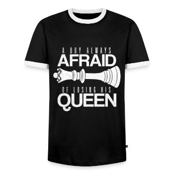 Junge Immer Besorgt Verlieren Dame Schach Partner - Männer Kontrast-T-Shirt - Schwarz/Weiß - Vorne - AI Model Female 172 light (172cm) & AI Model Male 178 light (178cm)
