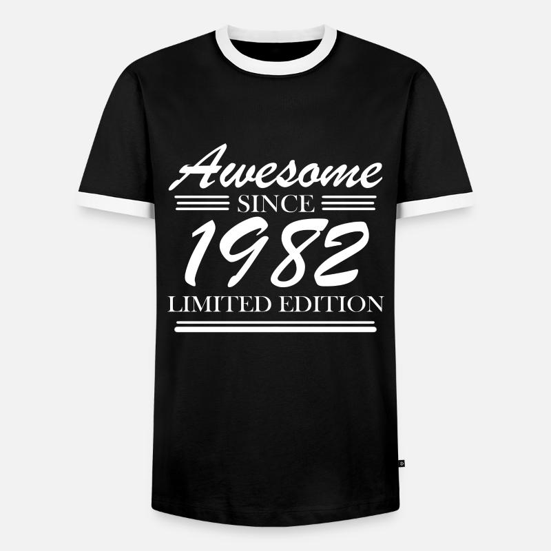 1982 - Born 1982 - Men's Ringer Shirt - black/white