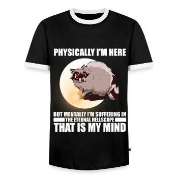 Waschbär Lustiger Spruch für Possum Liebhaber - Männer Kontrast-T-Shirt - Schwarz/Weiß - Vorne - AI Model Female 172 light (172cm) & AI Model Male 178 light (178cm)
