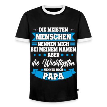 Vater Familienvater Wichtigsten Nennen Mich Papa - Männer Kontrast-T-Shirt - Schwarz/Weiß - Vorne - AI Model Female 172 light (172cm) & AI Model Male 178 light (178cm)