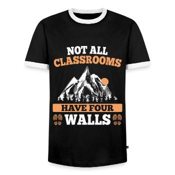 Not All Classrooms Have Four Walls Wanderklasse - Männer Kontrast-T-Shirt - Schwarz/Weiß - Vorne - AI Model Female 172 light (172cm) & AI Model Male 178 light (178cm)