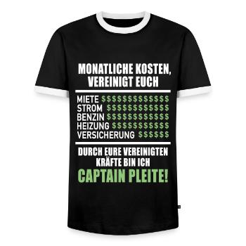 Monatliche Kosten Vereinigt Euch Miete Strom - Männer Kontrast-T-Shirt - Schwarz/Weiß - Vorne - AI Model Female 172 light (172cm) & AI Model Male 178 light (178cm)