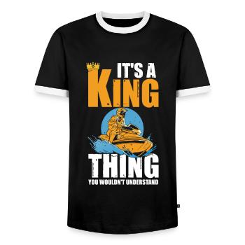Jetski Jetboat King Thing You Wouldn't Understand - Men's Ringer Shirt - black/white - Front - AI Model Female 172 light (172cm) & AI Model Male 178 light (178cm)