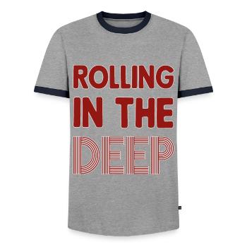 Rolling in the Deep - T-shirt contrasté Homme - gris/marine  - Devant - AI Model Female 172 light (172cm) & AI Model Male 178 light (178cm)