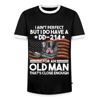 Vétéran du Vietnam - T-shirt contrasté Homme - noir/blanc - Devant - AI Model Female 172 light (172cm) & AI Model Male 178 light (178cm)