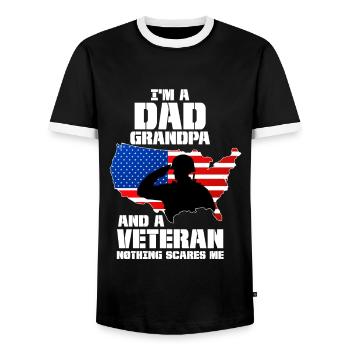 Vétéran du Vietnam - T-shirt contrasté Homme - noir/blanc - Devant - AI Model Female 172 light (172cm) & AI Model Male 178 light (178cm)