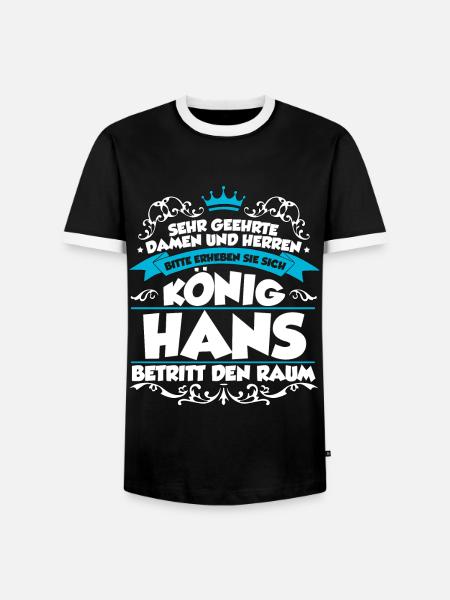 Hans Name Design - Männer Kontrast-T-Shirt - Schwarz/Weiß