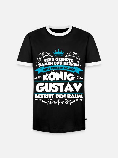 Gustav Name Design - Männer Kontrast-T-Shirt - Schwarz/Weiß