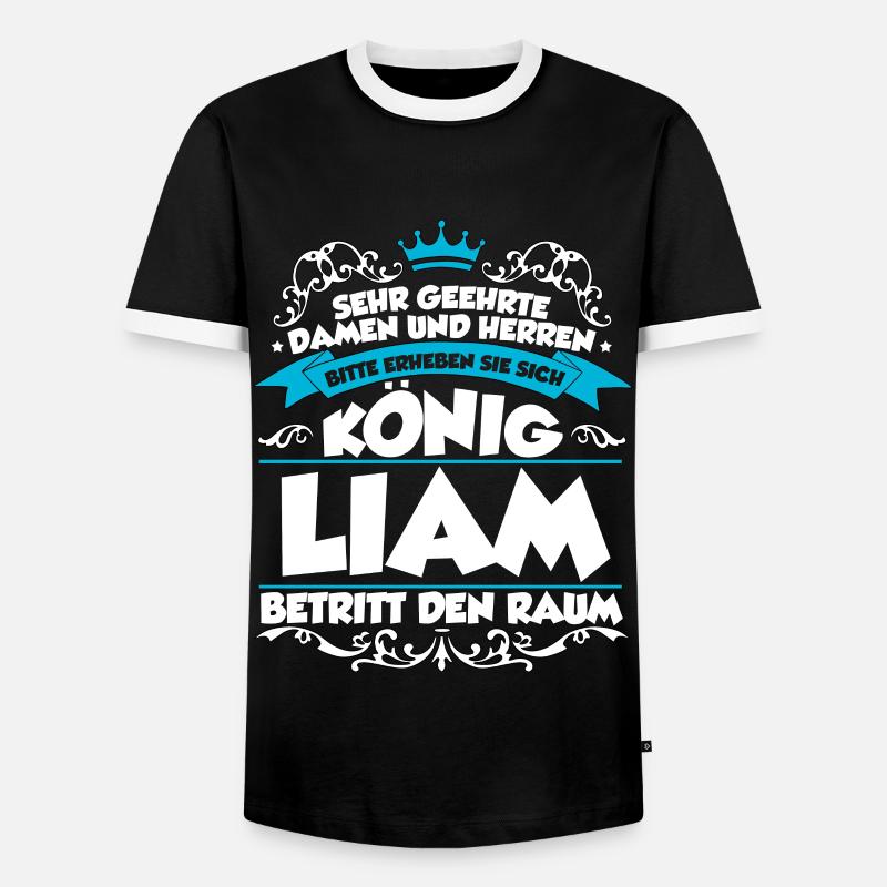 Liam Name Design - Männer Kontrast-T-Shirt - Schwarz/Weiß