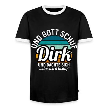 Dominik - Männer Kontrast-T-Shirt - Schwarz/Weiß - Vorne - AI Model Female 172 light (172cm) & AI Model Male 178 light (178cm)