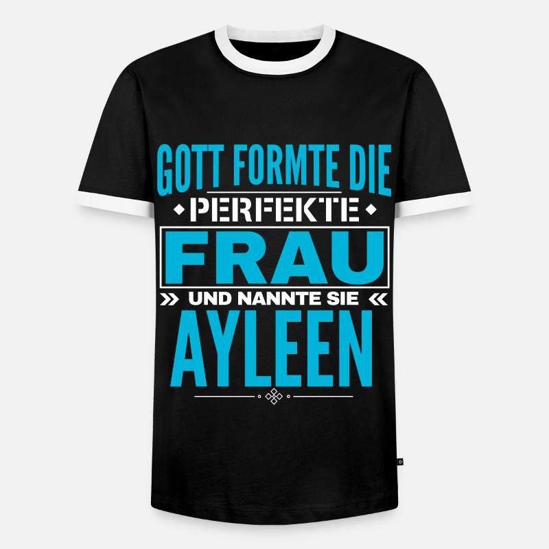 Ayleen Name Design - Männer Kontrast-T-Shirt - Schwarz/Weiß
