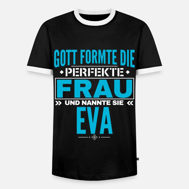 Conception du nom d’Eva - T-shirt contrasté Homme - noir/blanc