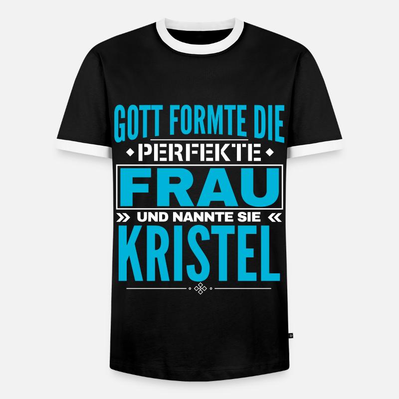 Kristel Name Design - Männer Kontrast-T-Shirt - Schwarz/Weiß