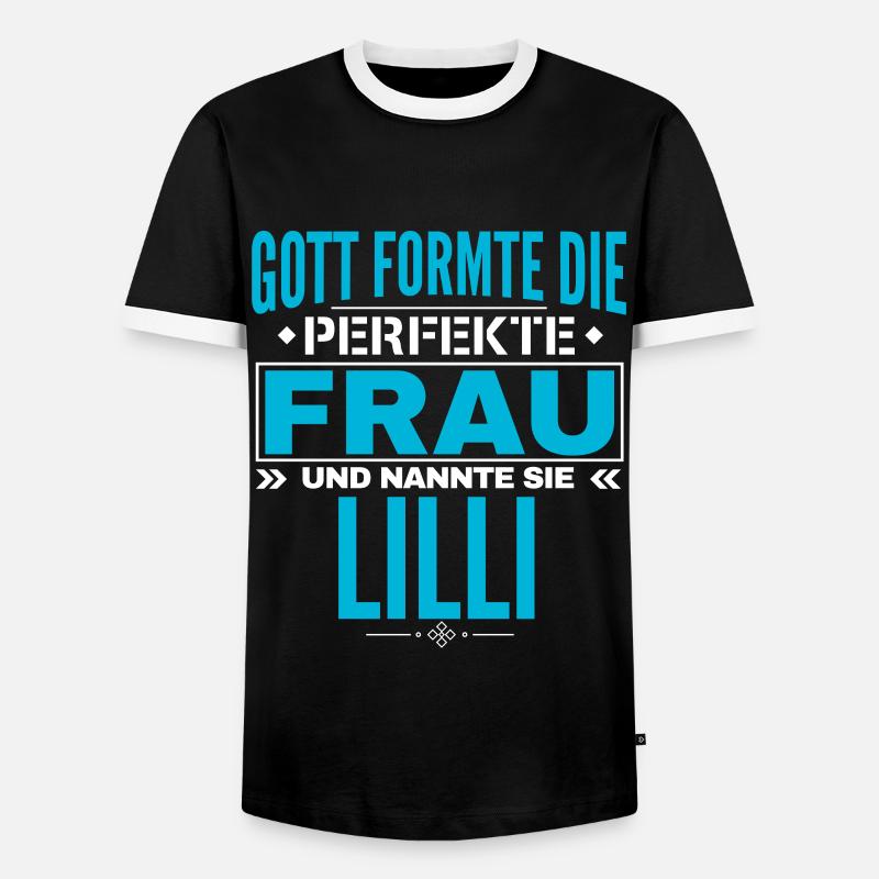 Lilli Name Design - Männer Kontrast-T-Shirt - Schwarz/Weiß