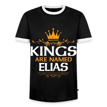Elias - Männer Kontrast-T-Shirt - Schwarz/Weiß - Vorne - AI Model Female 172 light (172cm) & AI Model Male 178 light (178cm)