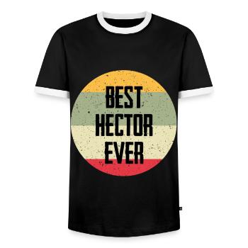 Le meilleur Hector de tous les temps - T-shirt contrasté Homme - noir/blanc - Devant - AI Model Female 172 light (172cm) & AI Model Male 178 light (178cm)