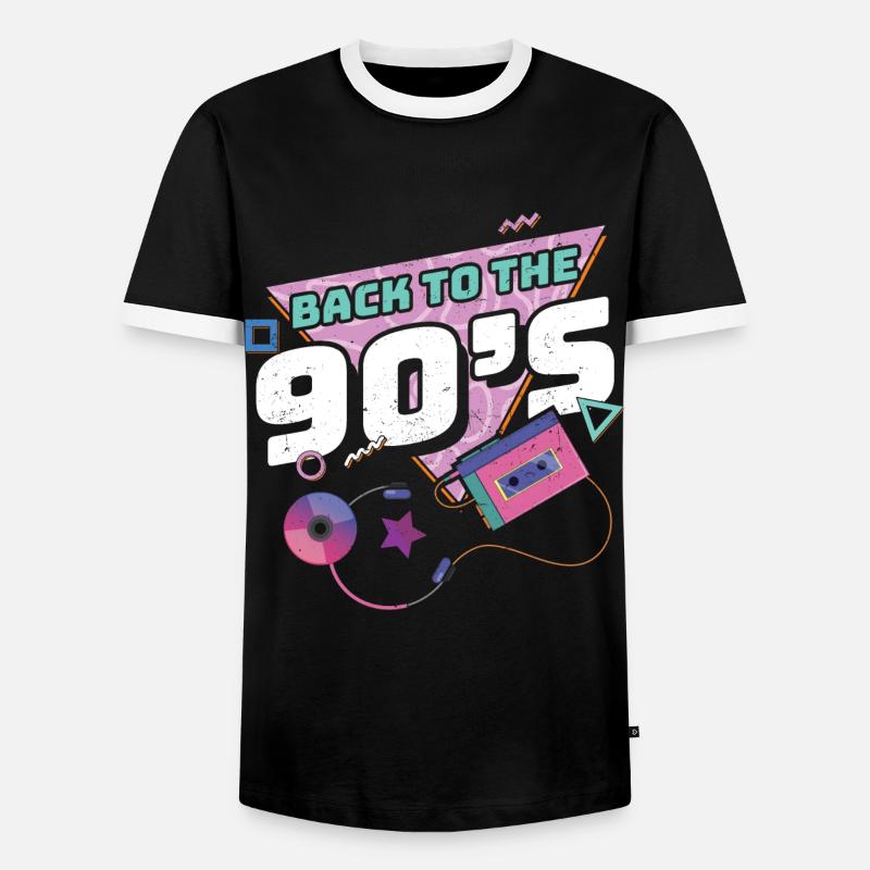 nineties - Men's Ringer Shirt - black/white