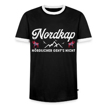 Norvège Norvège Norvège Orignal Norvège Drapeau Cap Nord - T-shirt contrasté Homme - noir/blanc - Devant - AI Model Female 172 light (172cm) & AI Model Male 178 light (178cm)