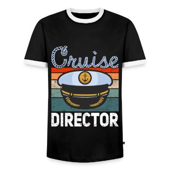 Kreuzfahrt Kreuzfahrtdirektor Cruise Director - Men's Ringer Shirt - black/white - Front - AI Model Female 172 light (172cm) & AI Model Male 178 light (178cm)