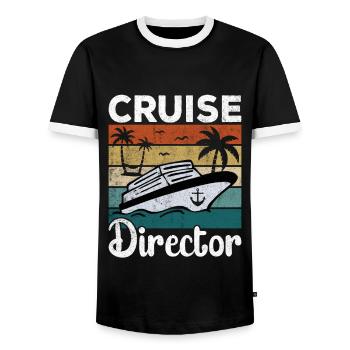 Kreuzfahrt Kreuzfahrtdirektor Cruise Director - Men's Ringer Shirt - black/white - Front - AI Model Female 172 light (172cm) & AI Model Male 178 light (178cm)