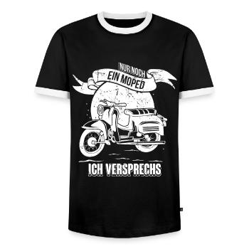 Ostalgie Schwalbe Simson Suhl Moped - mir reichts - Männer Kontrast-T-Shirt - Schwarz/Weiß - Vorne - AI Model Female 172 light (172cm) & AI Model Male 178 light (178cm)