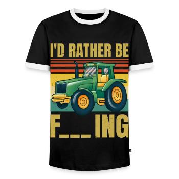 Je serais plutôt agriculteur - Funny Sarcastic Farmer - T-shirt contrasté Homme - noir/blanc - Devant - AI Model Female 172 light (172cm) & AI Model Male 178 light (178cm)