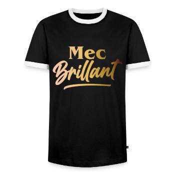 Mec Brillant Homme Humour Cadeau Couple - T-shirt contrasté Homme - noir/blanc - Devant - AI Model Female 172 light (172cm) & AI Model Male 178 light (178cm)