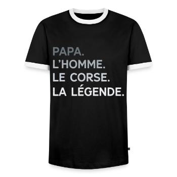 Papa Corse L'Homme La Légende Cadeau Humour - T-shirt contrasté Homme - noir/blanc - Devant - AI Model Female 172 light (172cm) & AI Model Male 178 light (178cm)